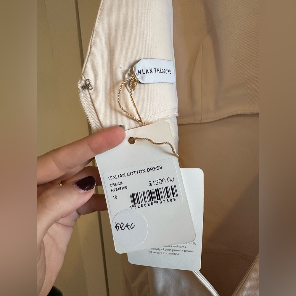 Scanlan Theodore Cream Italian Cotton Dress - Picture 4 of 4